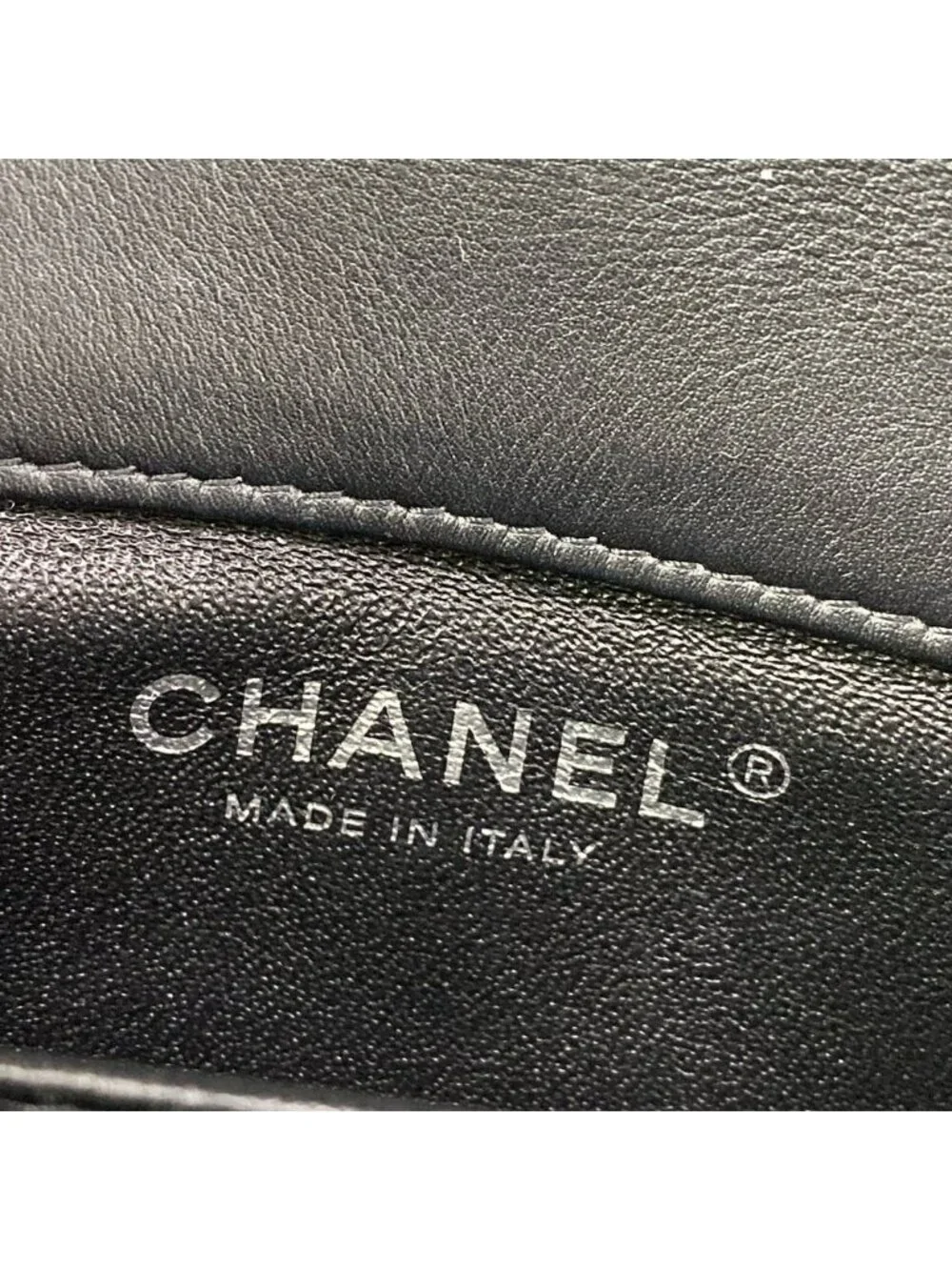 Chanel Shoulder Bag Extra Mini Quilted Black Chain Silver Leather